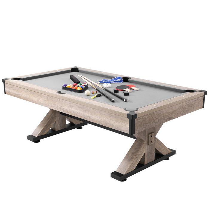 VEVOR Billiards Table Combo Set, 7ft 3-in-1 Multi Game Table with Dining, Pool, and Tennis Table