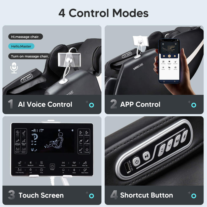 Bosscare Full Body Zero Gravity Shiatsu Recliner Massage Chair With AI Voice & App Control