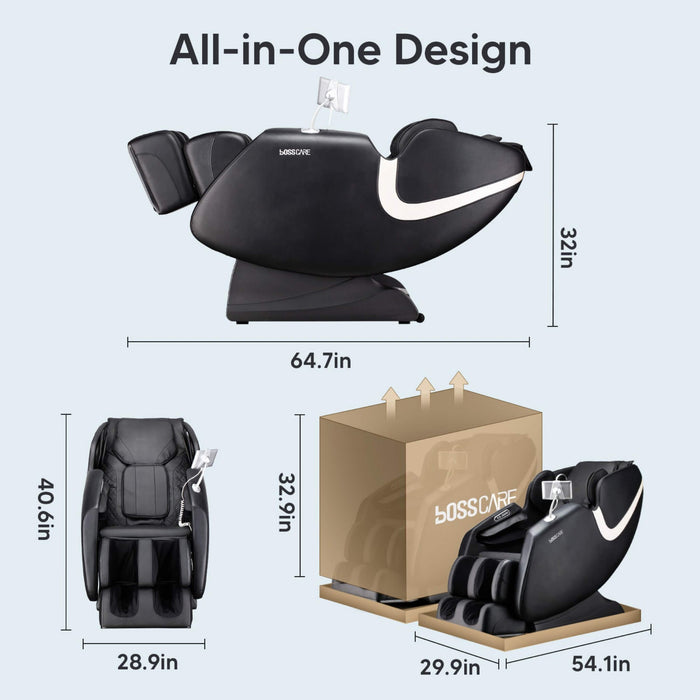 Bosscare Full Body Zero Gravity Shiatsu Recliner Massage Chair With AI Voice & App Control