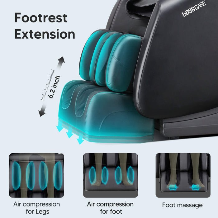 Bosscare Full Body Zero Gravity Shiatsu Recliner Massage Chair With AI Voice & App Control