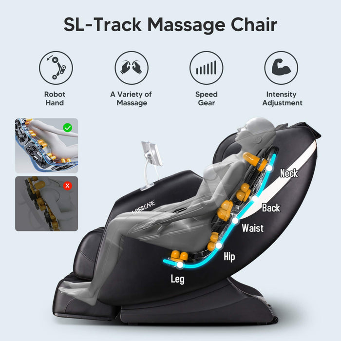Bosscare Full Body Zero Gravity Shiatsu Recliner Massage Chair With AI Voice & App Control