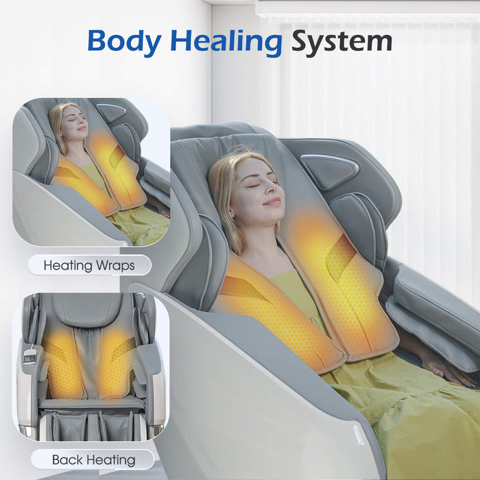 Bosscare Premium Full Body Zero Gravity Massage Chair With Ai Voice And App Control, Gray