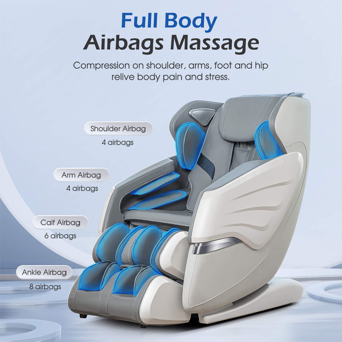 Bosscare Premium Full Body Zero Gravity Massage Chair With Ai Voice And App Control, Gray